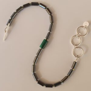 Stein Fußkette Hämatit und Malachit