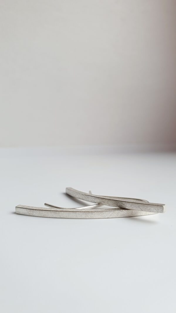 Silber ohrringe lang vierkant Minimalistisch