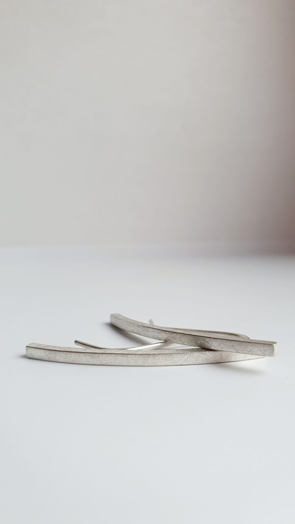 Silber ohrringe lang vierkant Minimalistisch