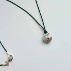 Silber Herz Anhänger mit Brillant Diamant mit Halsband