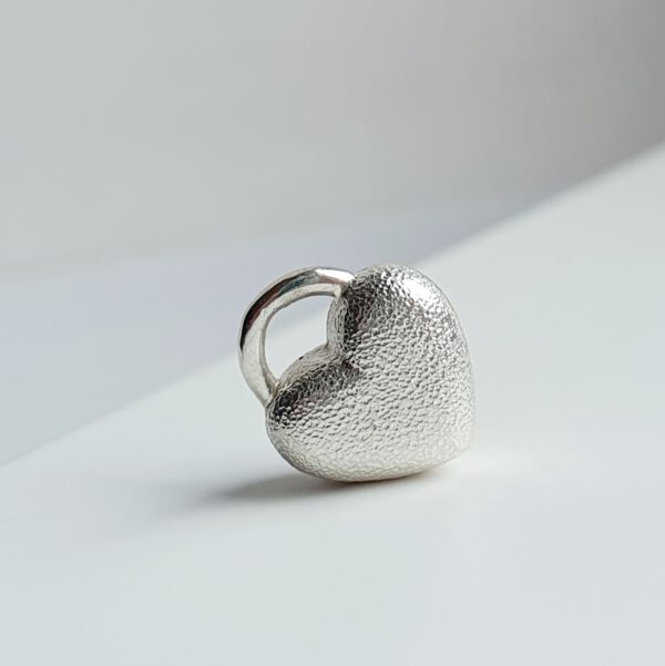 Silber Herz Anhänger mit Brillant Diamant rückseite