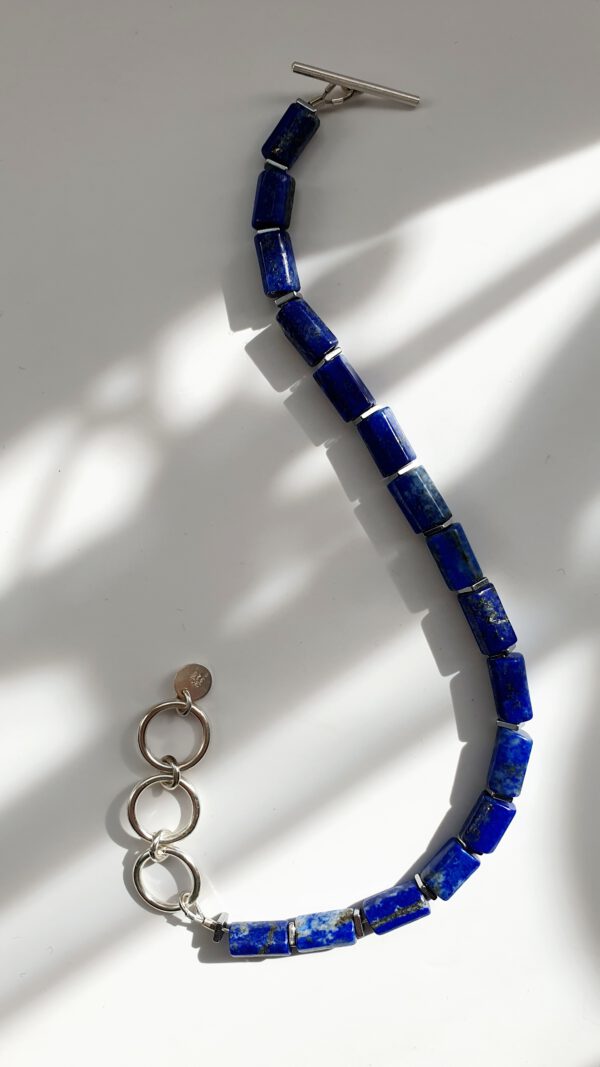 Silber Armband oder Fußkette mit markanten Lapislazuli