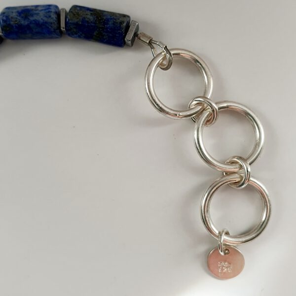 Silber Armband oder Fußkette mit markanten Lapislazuli
