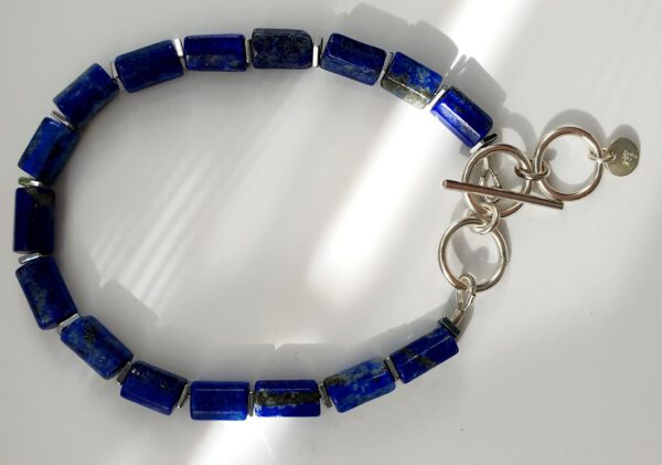 Silber Armband oder Fußkette mit markanten Lapislazuli