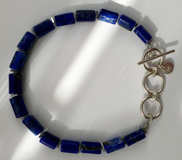 Silber Armband oder Fußkette mit markanten Lapislazuli