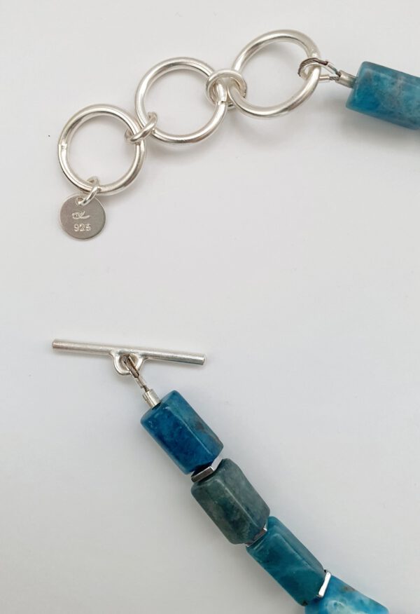 Silber Armband oder Fußkette mit markanten Apatit