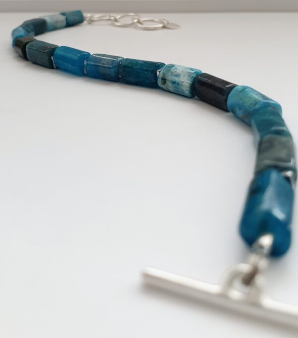 Silber Armband oder Fußkette mit markanten Apatit