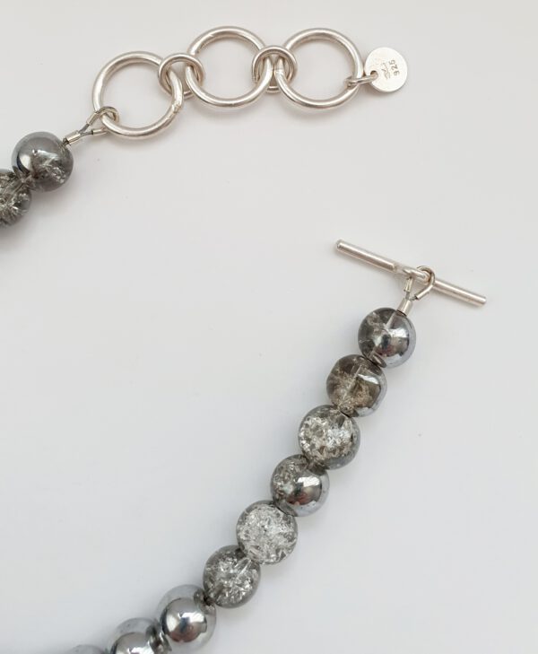 Robuste Fußkette mit Bergkristall & Silber Massiv
