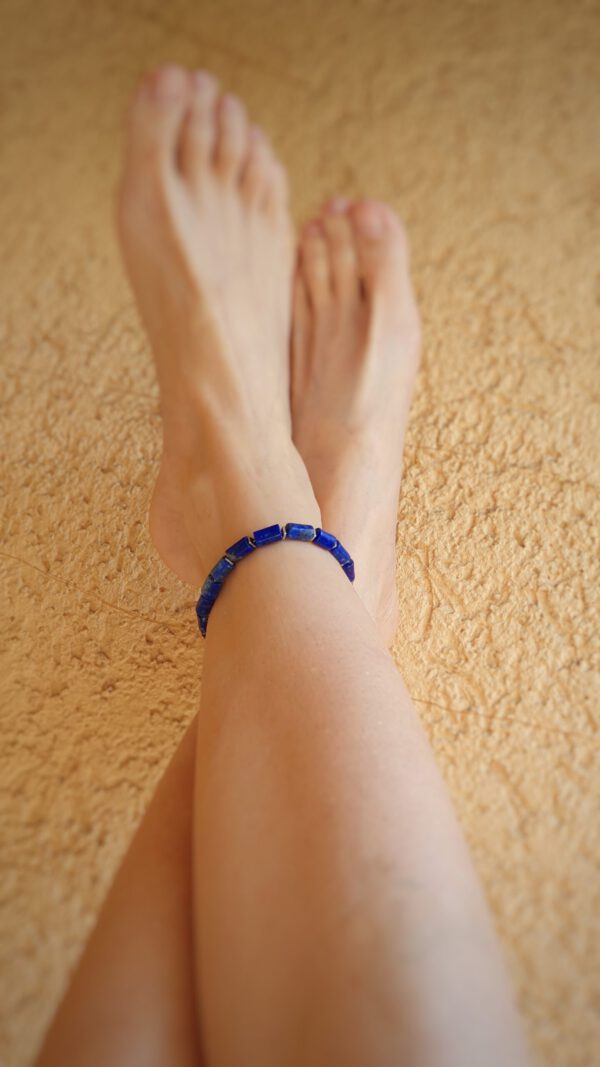 Silber Armband oder Fußkette mit markanten Apatit