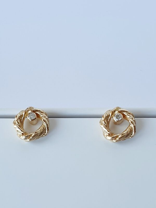 Roségold-Ohrstecker 585 mit Brillant
