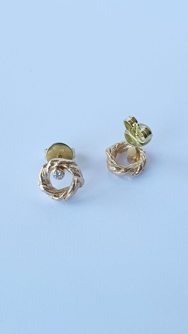 Zarte Roségold-Ohrstecker 585 mit Brillant