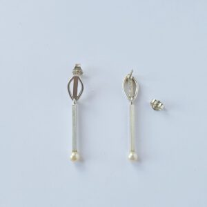 Elegante Silber-Ohrstecker mit echten Perlen