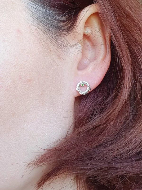 Kreisförmige Ohrstecker aus 925 Silber