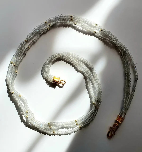 labradorit halskette, edelsteinkette damen